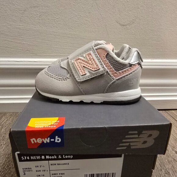 NEW BALANCE - Infant 574 New B Hook & Loop - Picture 2 of 6